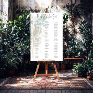 Tropical Palm Trees Modern Wedding Seating Chart Foam Board
