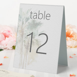 Tropical Palm Trees Modern Wedding Table Tent