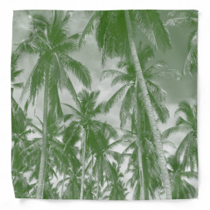 Tropical Palm Trees. Mono design in green Bandana