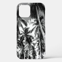 Tropical Palm Trees Monochrome Design iPhone 12 Pro Case