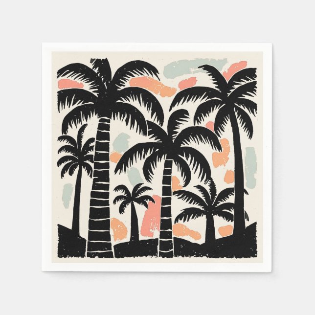 Tropical Palm Trees Napkins (Front)