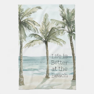 Tropical Palm Trees Ocean Beach Kitchen Towel