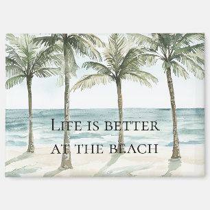 Tropical Palm Trees Ocean Beach  Magnet