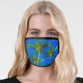 Tropical Palm Trees Oil Painting Effect Face Mask (Worn Her)