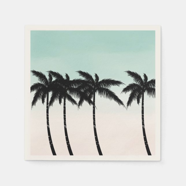 Tropical Palm Trees Ombre Napkins (Front)