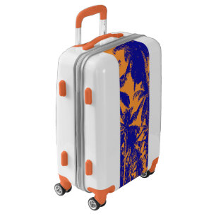 Tropical Palm Trees. Orange and Blue design. Luggage