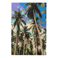 Tropical Palm Trees Pattern Design Wood Wall Art