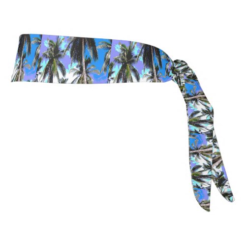 Tropical Palm Trees Pattern in Colour Tie Headband