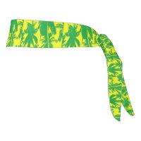 Tropical Palm Trees Pattern in Green and Yellow Tie Headband