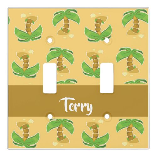 Tropical palm trees pattern light switch cover