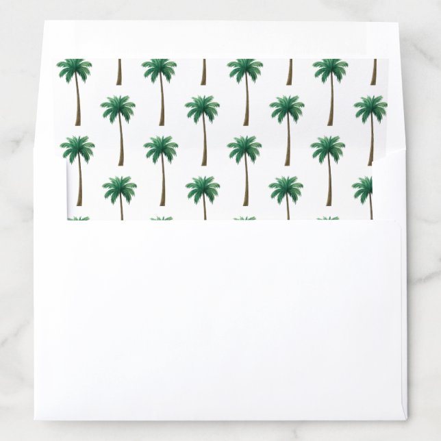 Tropical Palm Trees Pattern Minimal Wedding Envelope Liner (In Envelope)