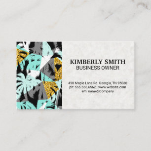Tropical Palm Trees Pattern Natural Business Card