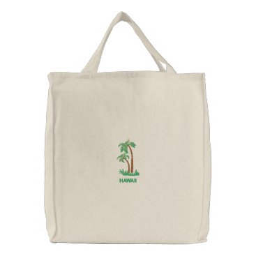 Tropical Palm Trees Personalized Beach Embroidered Tote Bag