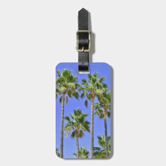 Tropical Palm Trees Personalized Luggage Tag (Front Vertical)