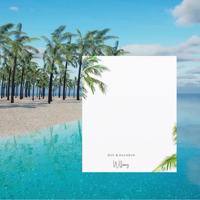 Tropical Palm Trees Personalized Name Stationery (Creator Uploaded)