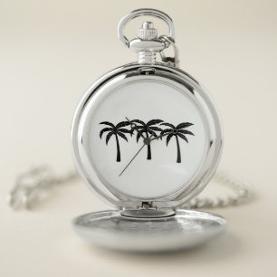 Tropical Palm Trees Pocket Watch