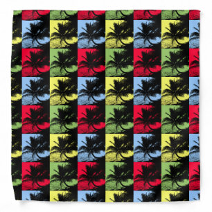 Tropical Palm Trees. Posterised design. Bandana