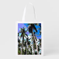 Tropical Palm Trees. Posterised design. Grocery Bag