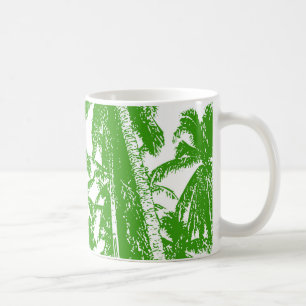 Tropical Palm Trees. Posterised Leaf pattern.. Coffee Mug