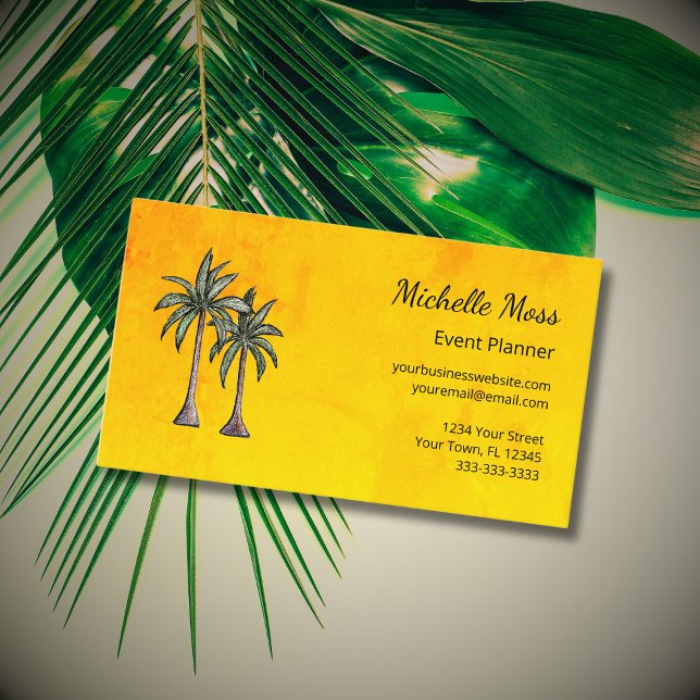 Tropical Palm Trees Professional Event Planner   Business Card (Creator Uploaded)