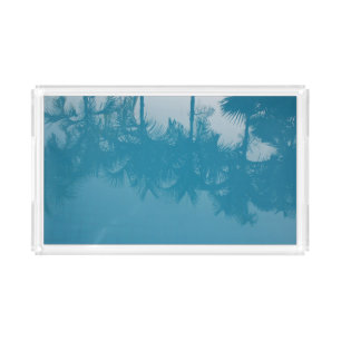 Tropical Palm Trees Reflection Acrylic Tray