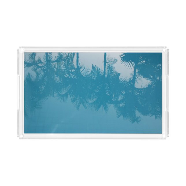 Tropical Palm Trees Reflection Acrylic Tray (Front)