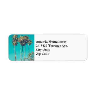 Tropical Palm Trees Retro Label