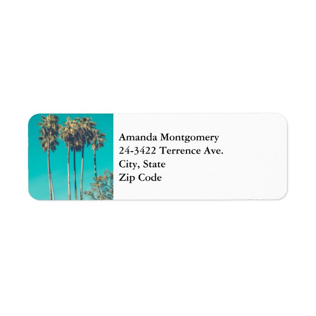 Tropical Palm Trees Retro Label (Front)