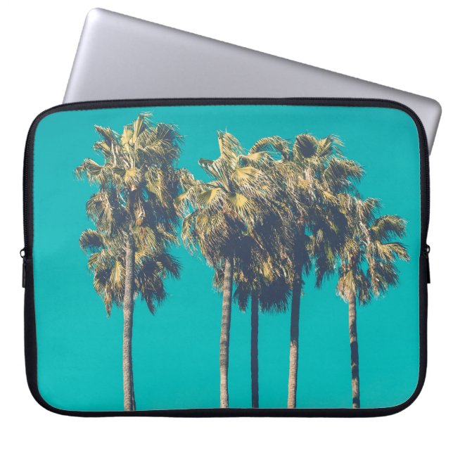 Tropical Palm Trees Retro Vibe Laptop Sleeve (Front)