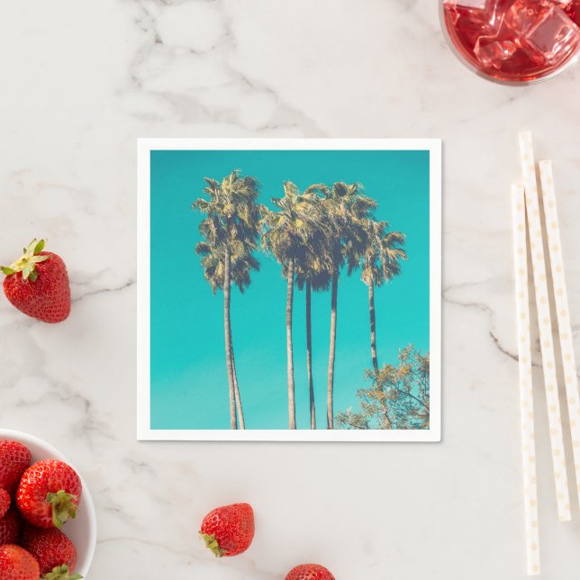 Tropical Palm Trees Retro Vibe Napkins (Insitu)