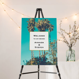 Tropical Palm Trees Retro Wedding Welcome Foam Board