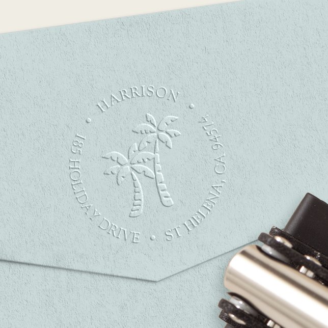 Tropical Palm Trees Return Address Embosser (Creator Uploaded)