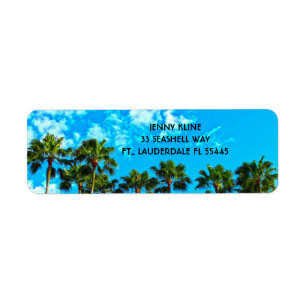 TROPICAL PALM TREES Return Address Label