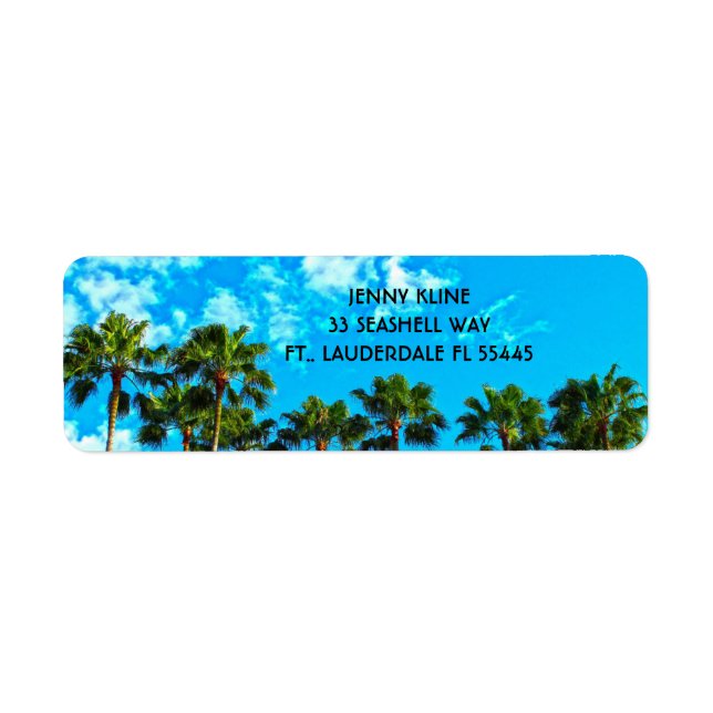 TROPICAL PALM TREES  Return Address Label (Front)