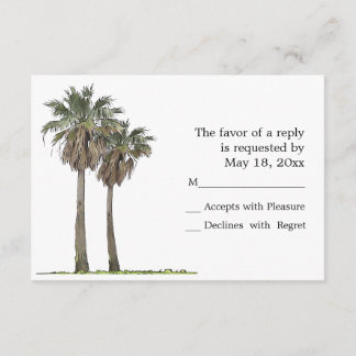 Tropical Palm Trees RSVP Cards