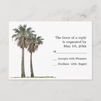 Tropical Palm Trees Rsvp Cards by AJsGraphics at Zazzle