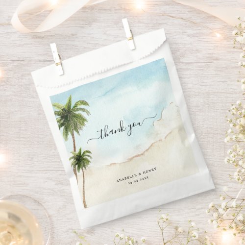 Tropical Palm Trees Sand Beach Destination Wedding Favor Bag