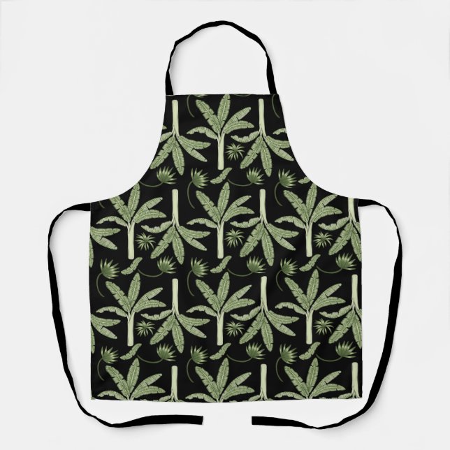 Tropical palm trees seamless pattern apron (Front)