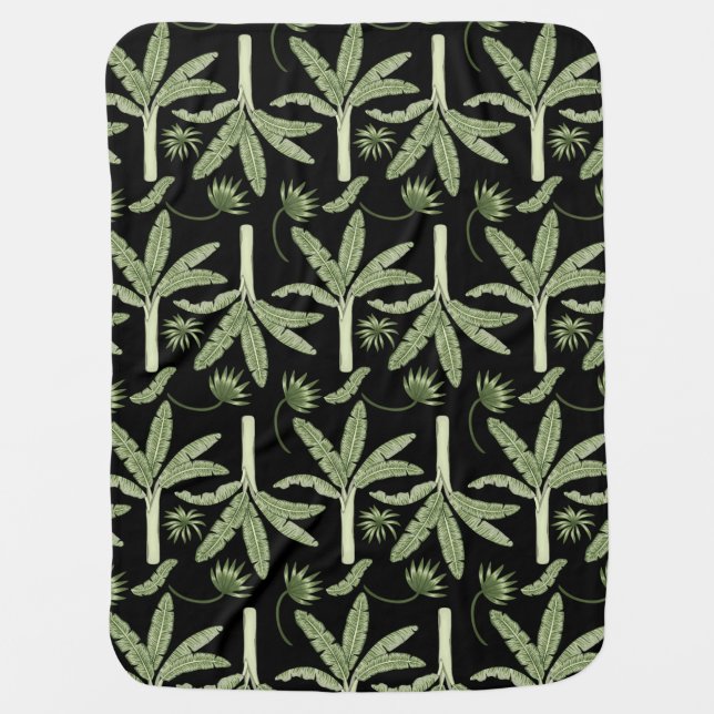 Tropical palm trees seamless pattern baby blanket (Front)