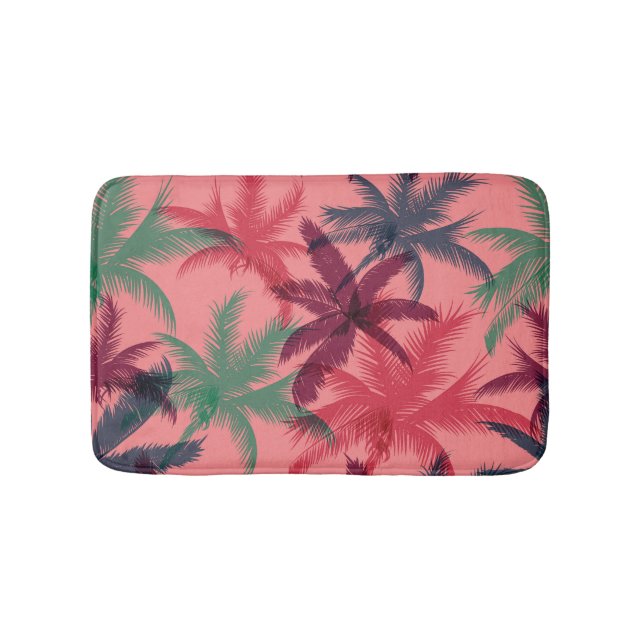 Tropical Palm Trees: Seamless Pattern Bath Mat (Front)