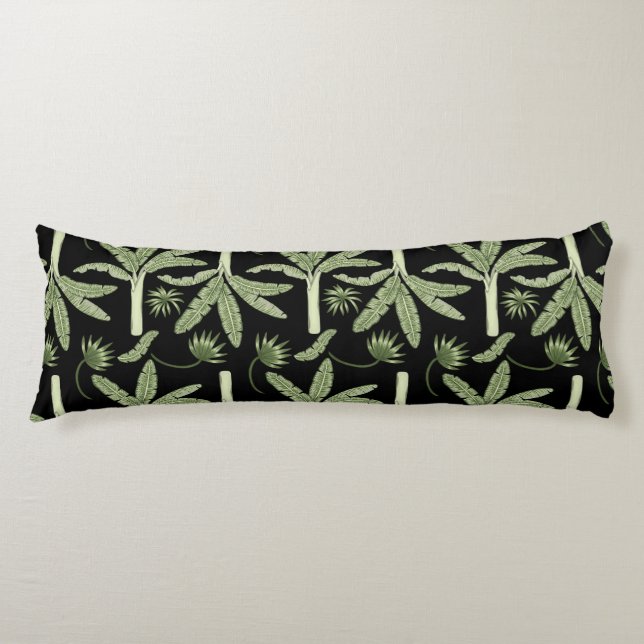 Tropical palm trees seamless pattern body pillow (Front)