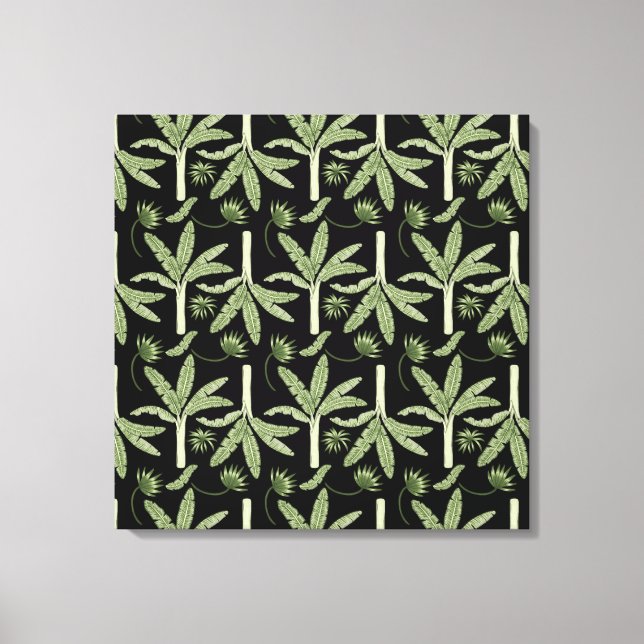Tropical palm trees seamless pattern canvas print (Front)