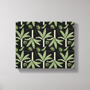 Tropical palm trees seamless pattern canvas print