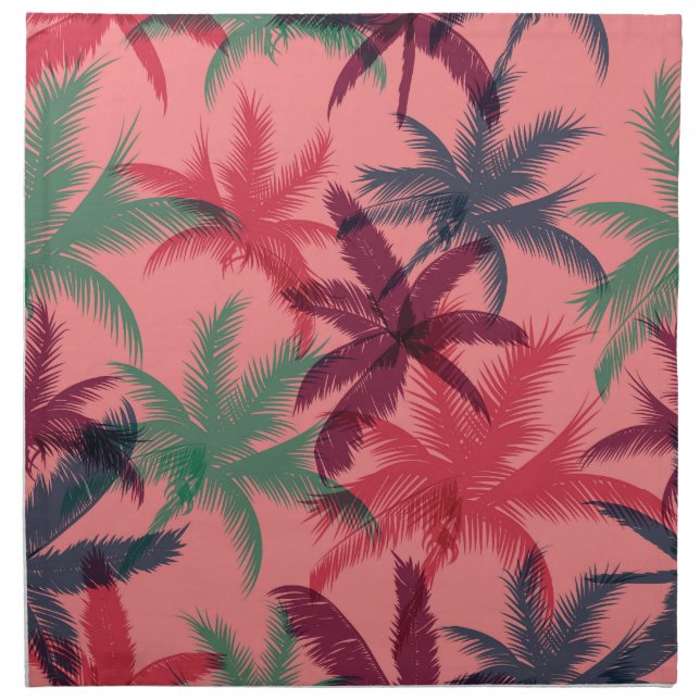 Tropical Palm Trees: Seamless Pattern Cloth Napkin (Front)