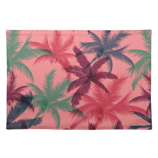 Tropical Palm Trees: Seamless Pattern Cloth Placemat (Front)