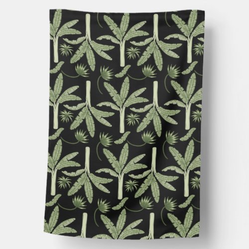 Tropical palm trees seamless pattern house flag