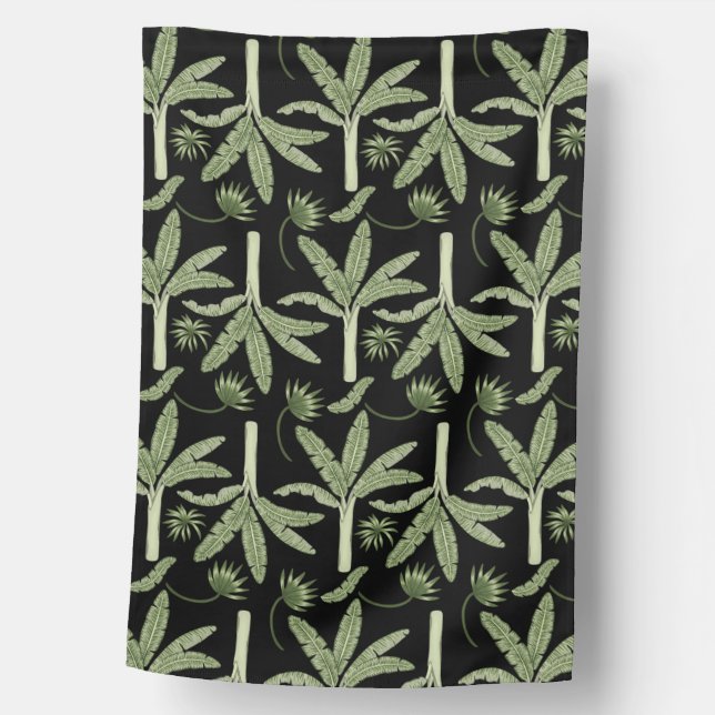 Tropical palm trees seamless pattern house flag (Front)