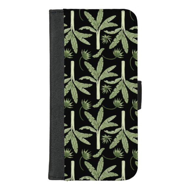 Tropical palm trees seamless pattern iPhone wallet case (Front)