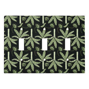 Tropical palm trees seamless pattern light switch cover