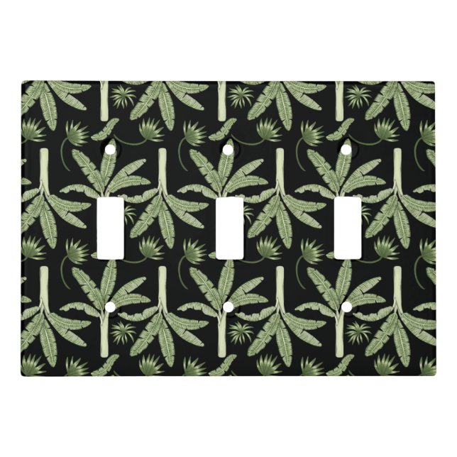 Tropical palm trees seamless pattern light switch cover (Front)